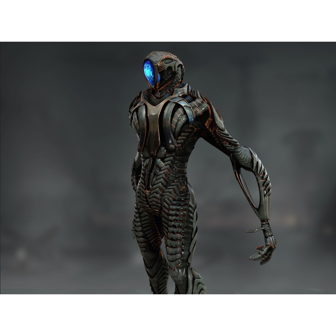 Robot 3D Model – Low Poly Rigged Character with PBR Textures, FBX - View 10