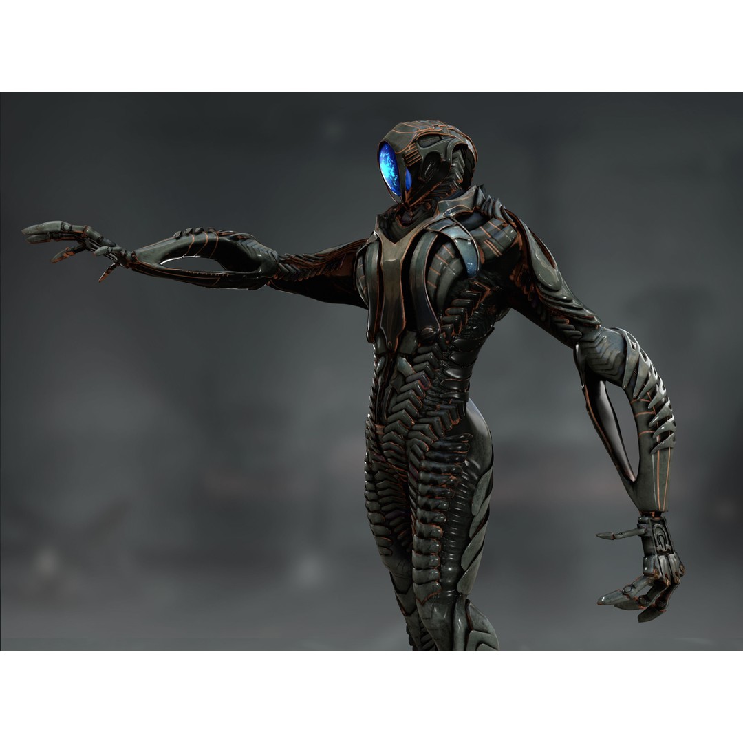 Robot 3D Model – Low Poly Rigged Character with PBR Textures, FBX - View 3