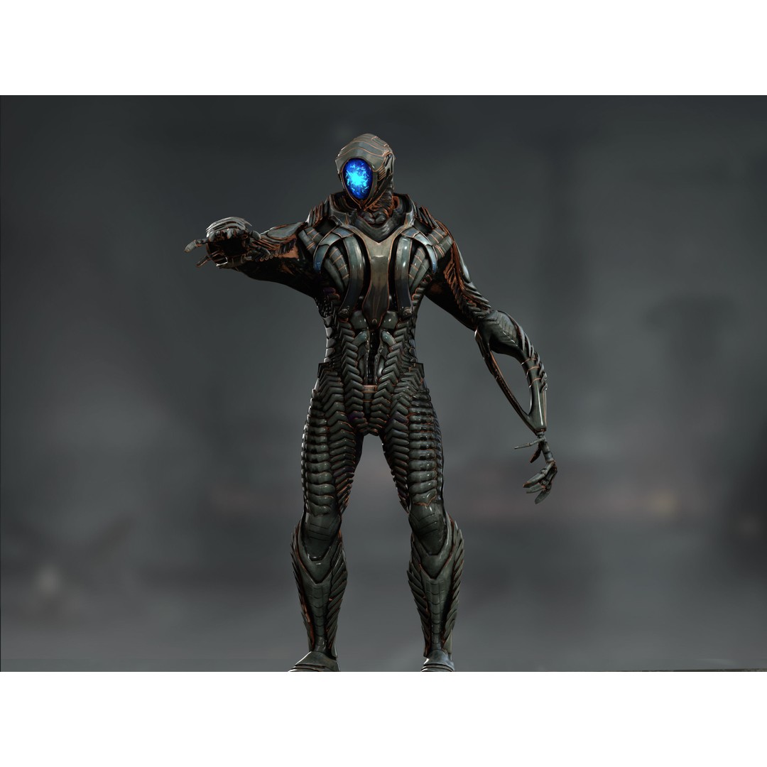 Robot 3D Model – Low Poly Rigged Character with PBR Textures, FBX - View 5