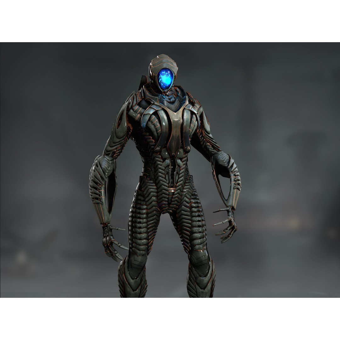 Robot 3D Model – Low Poly Rigged Character with PBR Textures, FBX - View 6