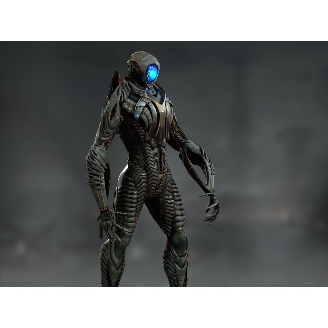 Robot 3D Model – Low Poly Rigged Character with PBR Textures, FBX - View 8