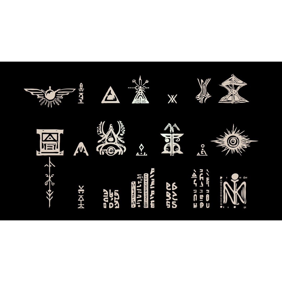 3D Alien Alphabet 3D Model – Low Poly Sci-Fi Glyphs, PBR, FBX - View 10