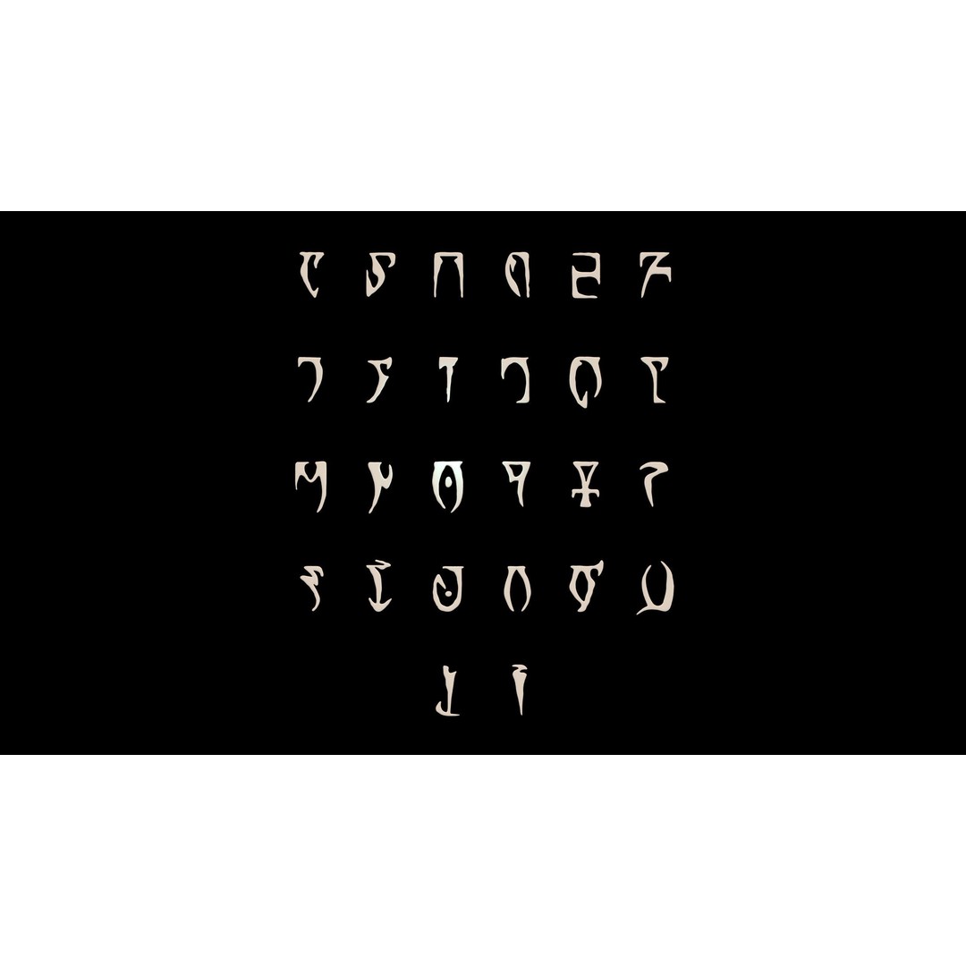 3D Alien Alphabet 3D Model – Low Poly Sci-Fi Glyphs, PBR, FBX - View 14