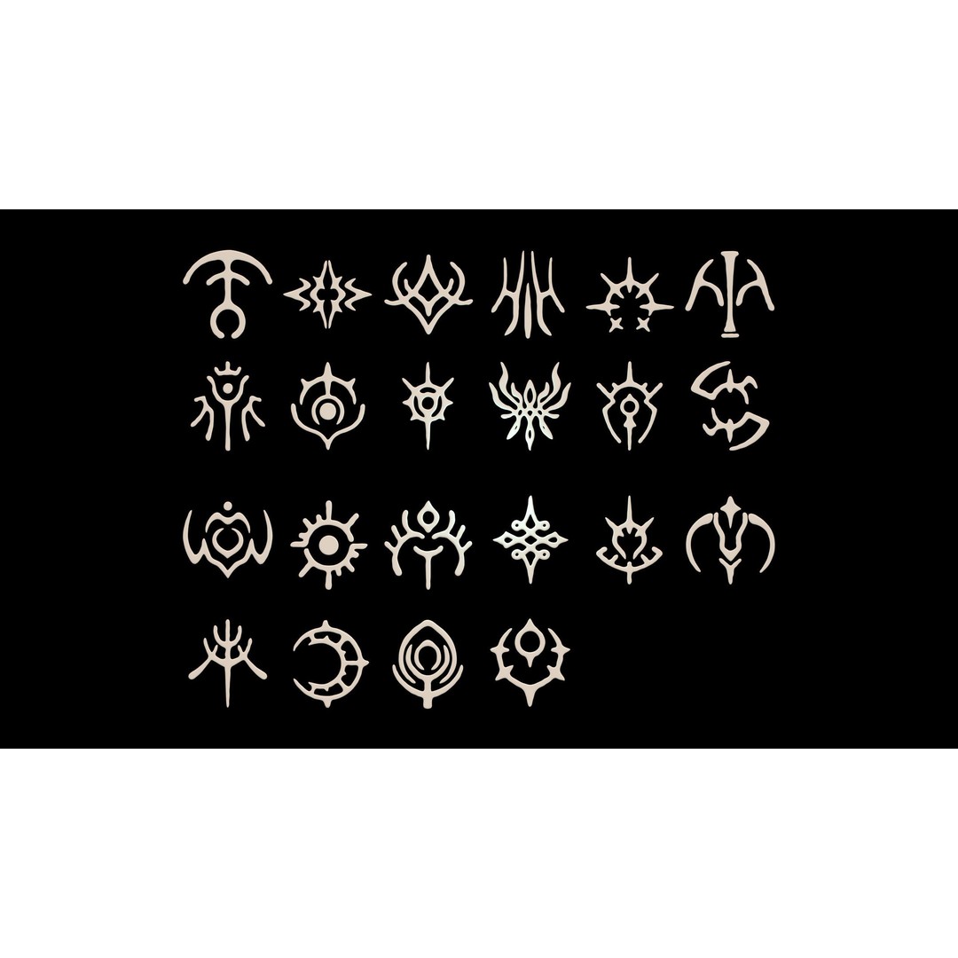 3D Alien Alphabet 3D Model – Low Poly Sci-Fi Glyphs, PBR, FBX - View 16