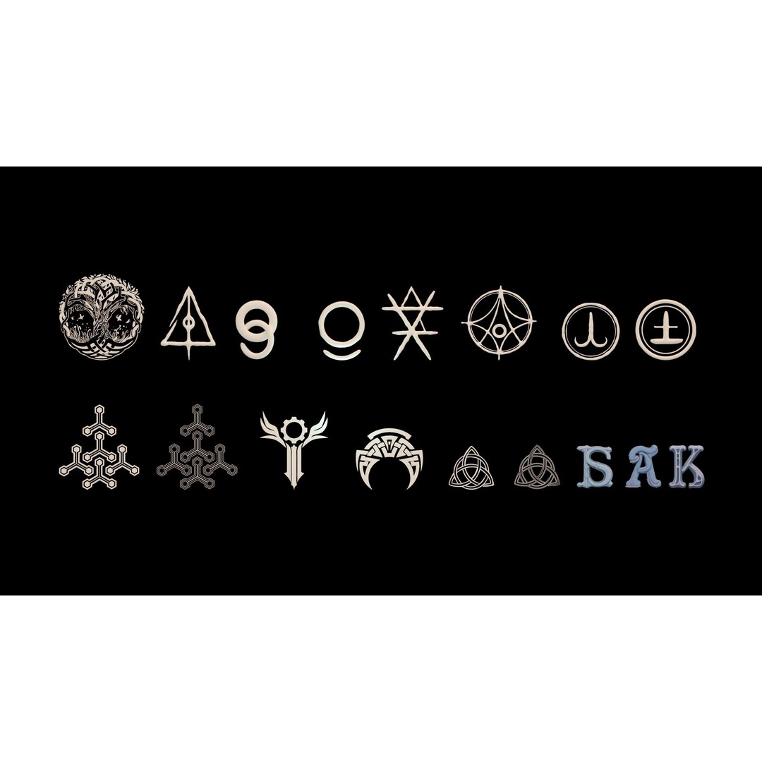 3D Alien Alphabet 3D Model – Low Poly Sci-Fi Glyphs, PBR, FBX - View 17