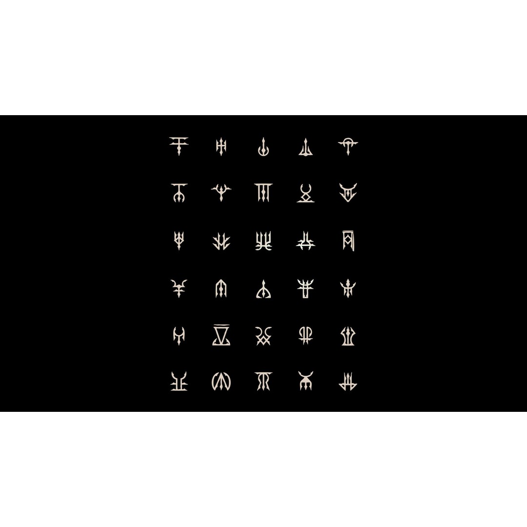 3D Alien Alphabet 3D Model – Low Poly Sci-Fi Glyphs, PBR, FBX - View 19