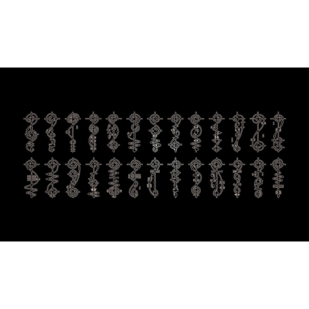 3D Alien Alphabet 3D Model – Low Poly Sci-Fi Glyphs, PBR, FBX - View 20
