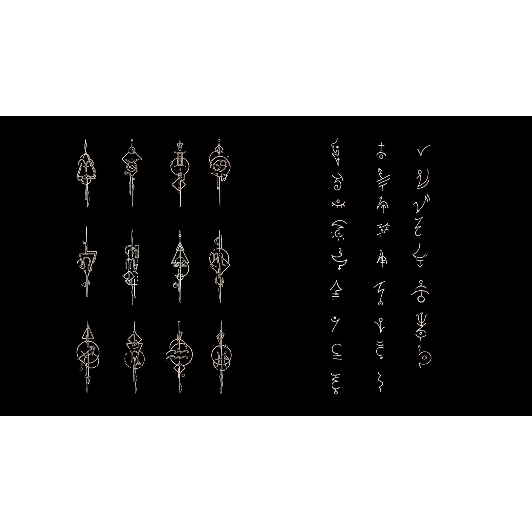 3D Alien Alphabet 3D Model – Low Poly Sci-Fi Glyphs, PBR, FBX - View 21