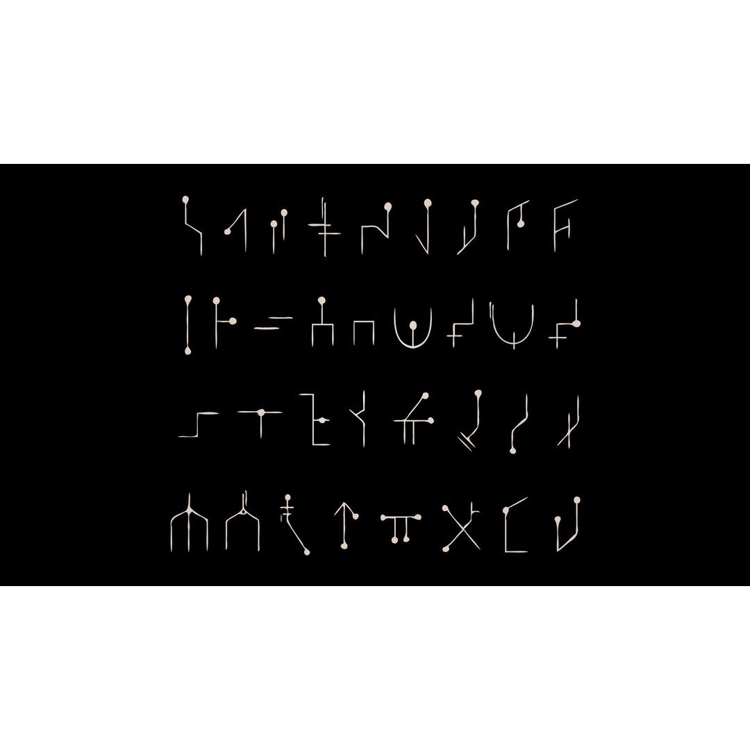 3D Alien Alphabet 3D Model – Low Poly Sci-Fi Glyphs, PBR, FBX - View 23