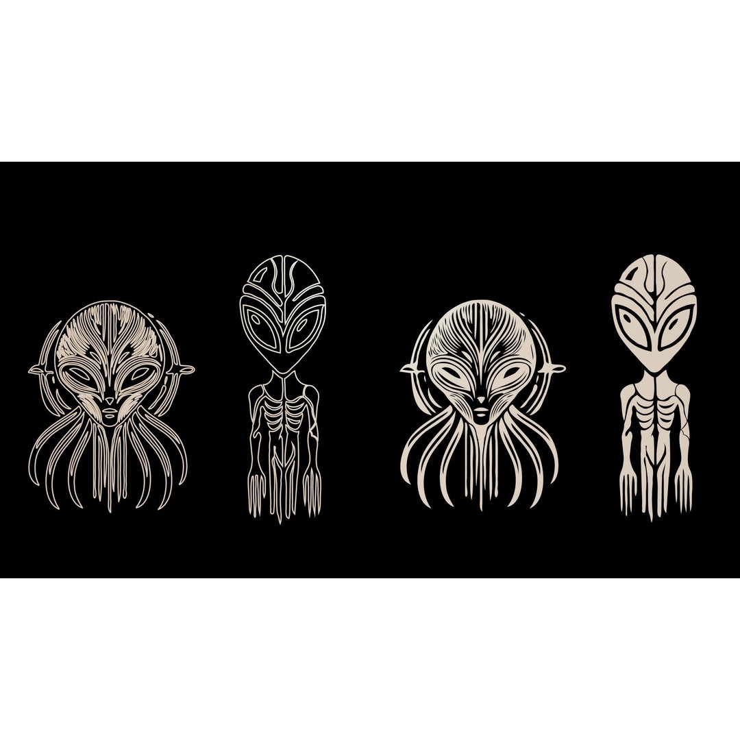 3D Alien Alphabet 3D Model – Low Poly Sci-Fi Glyphs, PBR, FBX - View 26