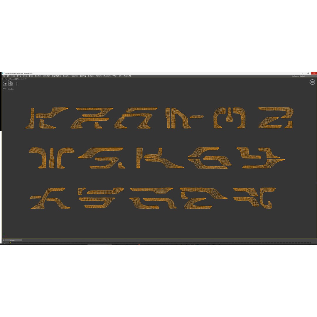 3D Alien Alphabet 3D Model – Low Poly Sci-Fi Glyphs, PBR, FBX - View 32
