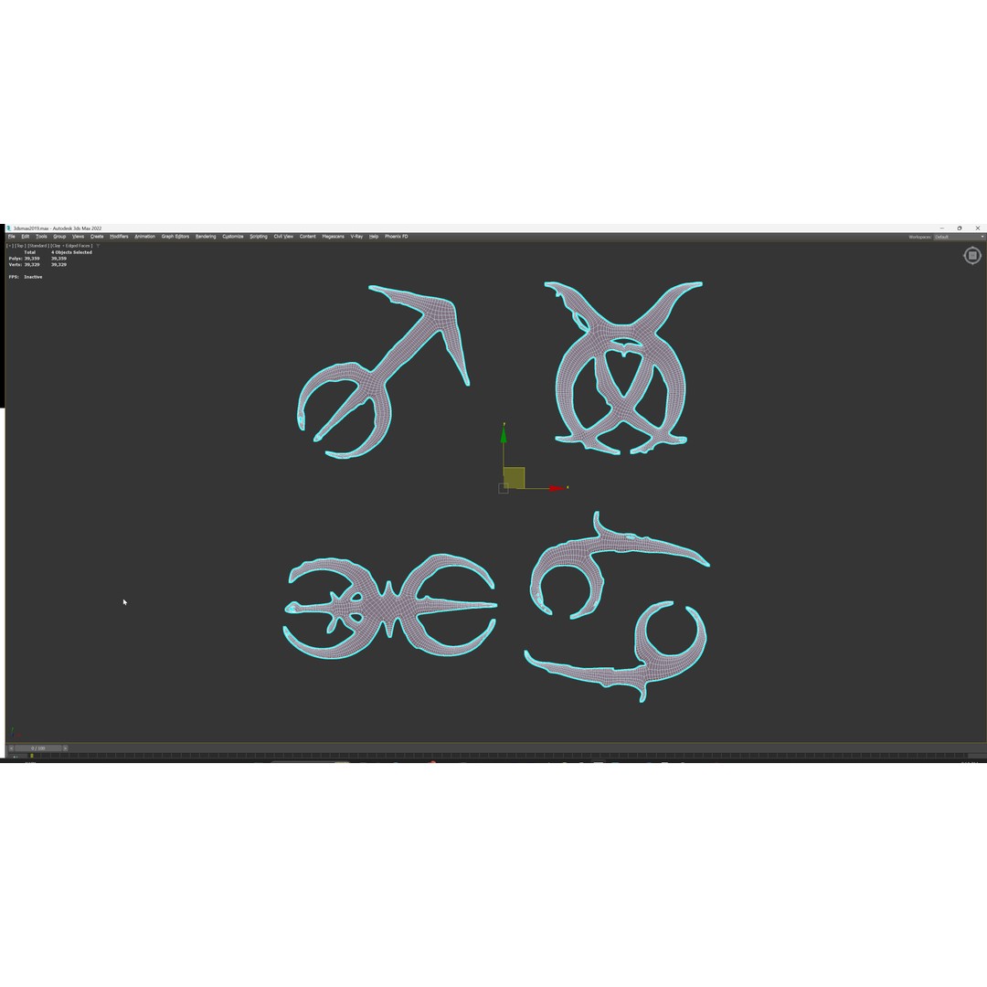 3D Alien Alphabet 3D Model – Low Poly Sci-Fi Glyphs, PBR, FBX - View 33