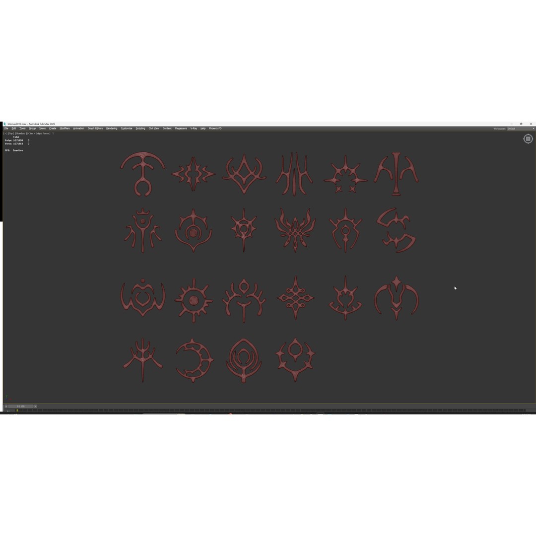 3D Alien Alphabet 3D Model – Low Poly Sci-Fi Glyphs, PBR, FBX - View 34