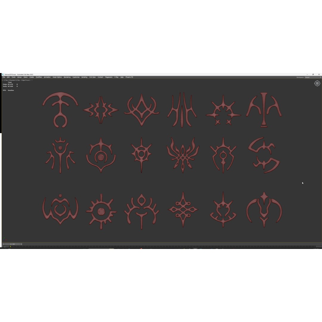 3D Alien Alphabet 3D Model – Low Poly Sci-Fi Glyphs, PBR, FBX - View 39