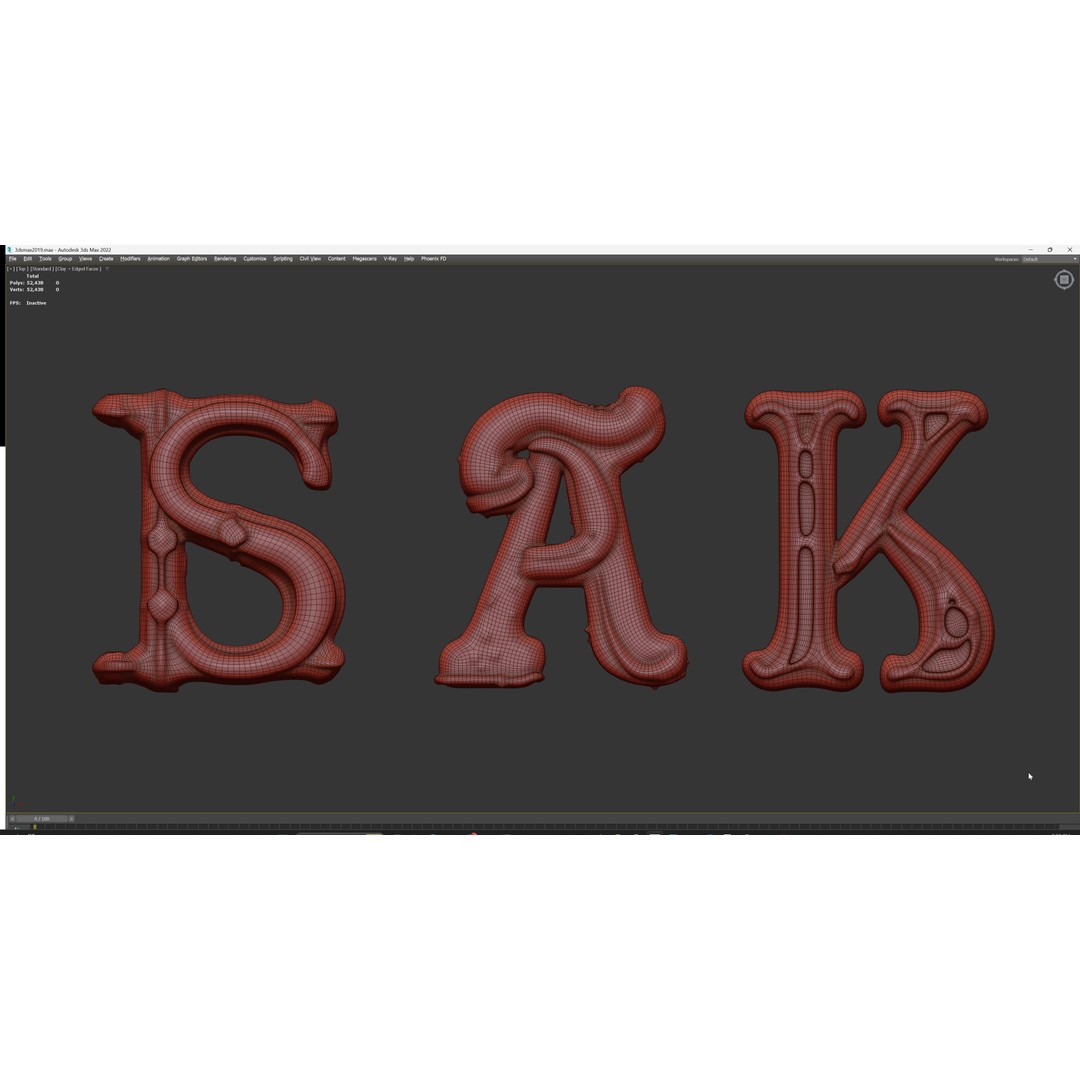 3D Alien Alphabet 3D Model – Low Poly Sci-Fi Glyphs, PBR, FBX - View 40