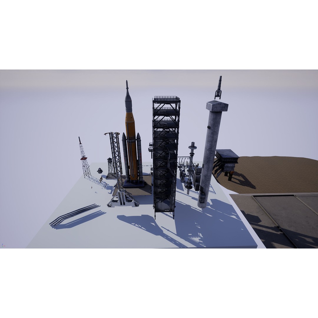 Artemis Rocket Launch 3D Model – Low Poly PBR Game Asset, FBX - View 5