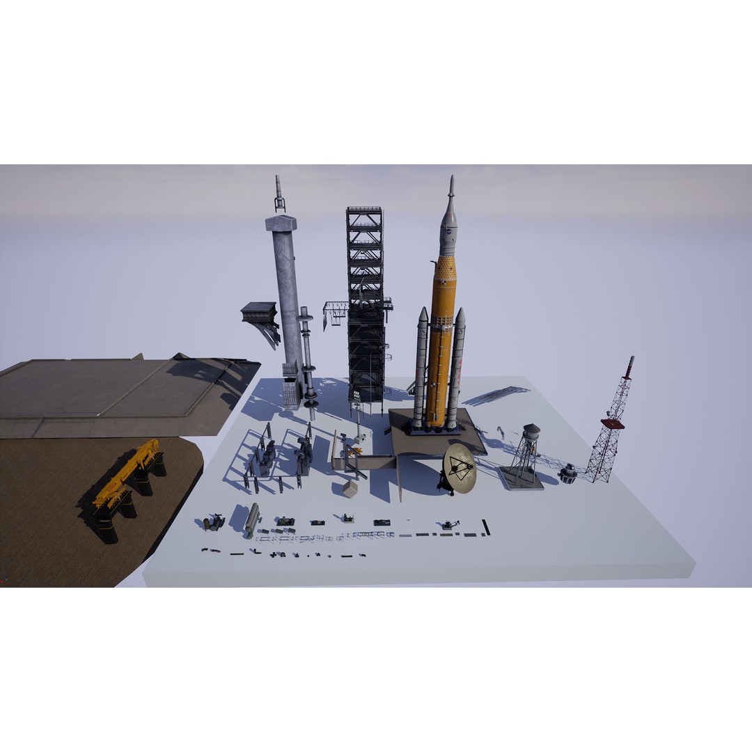 Artemis Rocket Launch 3D Model – Low Poly PBR Game Asset, FBX - View 7