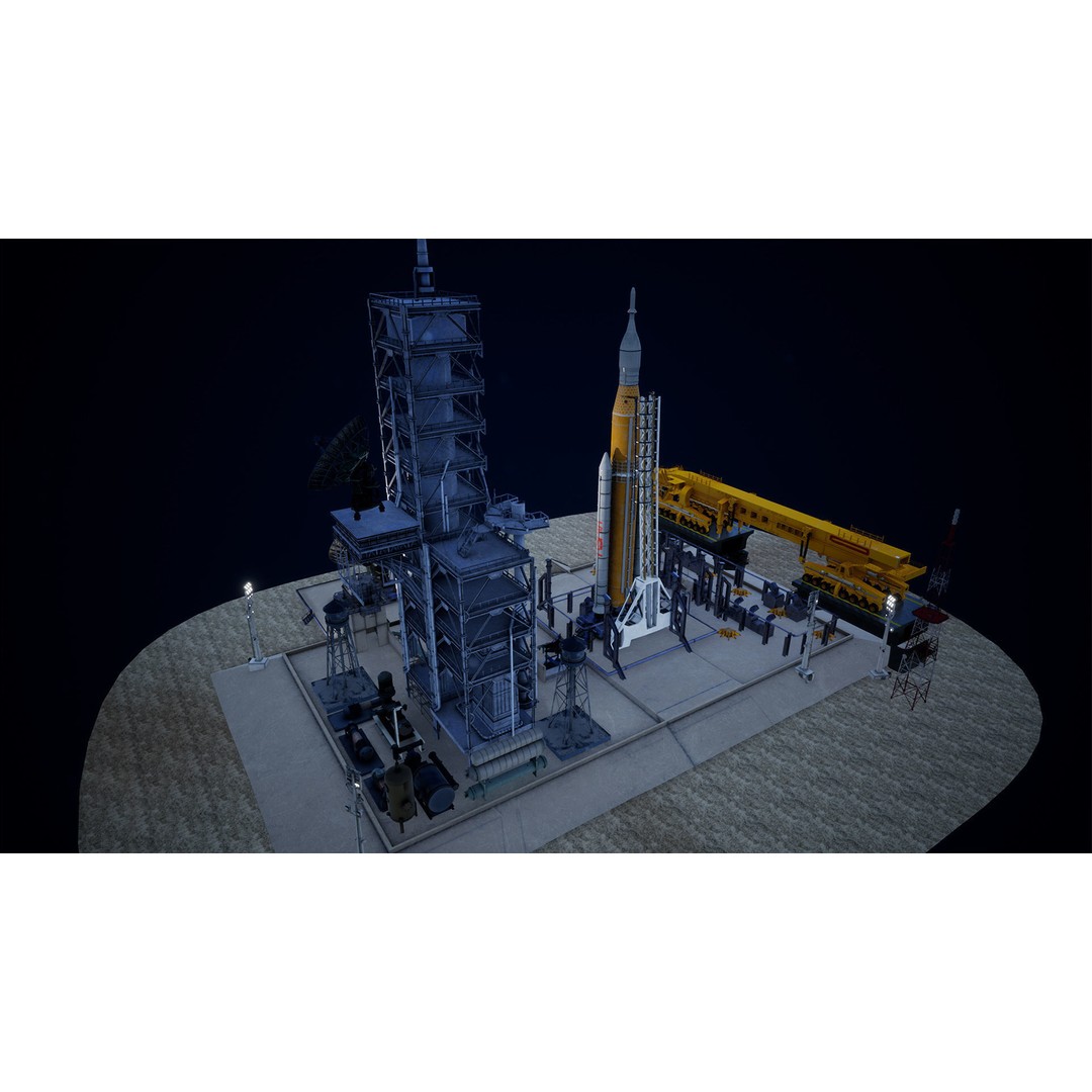 Artemis Rocket Launch 3D Model – Low Poly PBR Game Asset, FBX - View 8