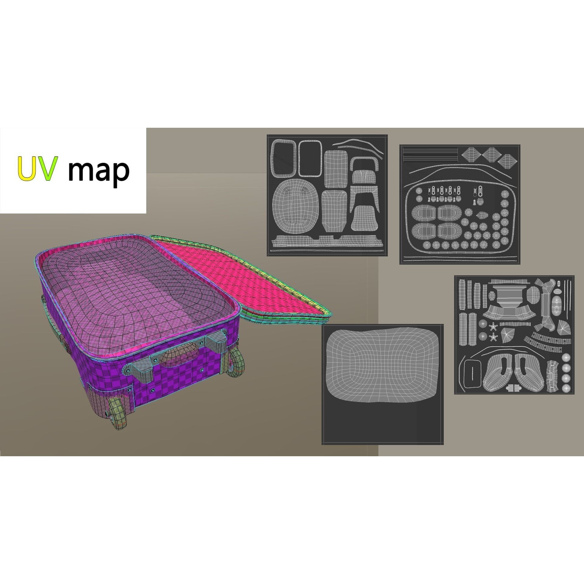 Suitcase - Low-Poly Game-Ready 3D Model - View 30