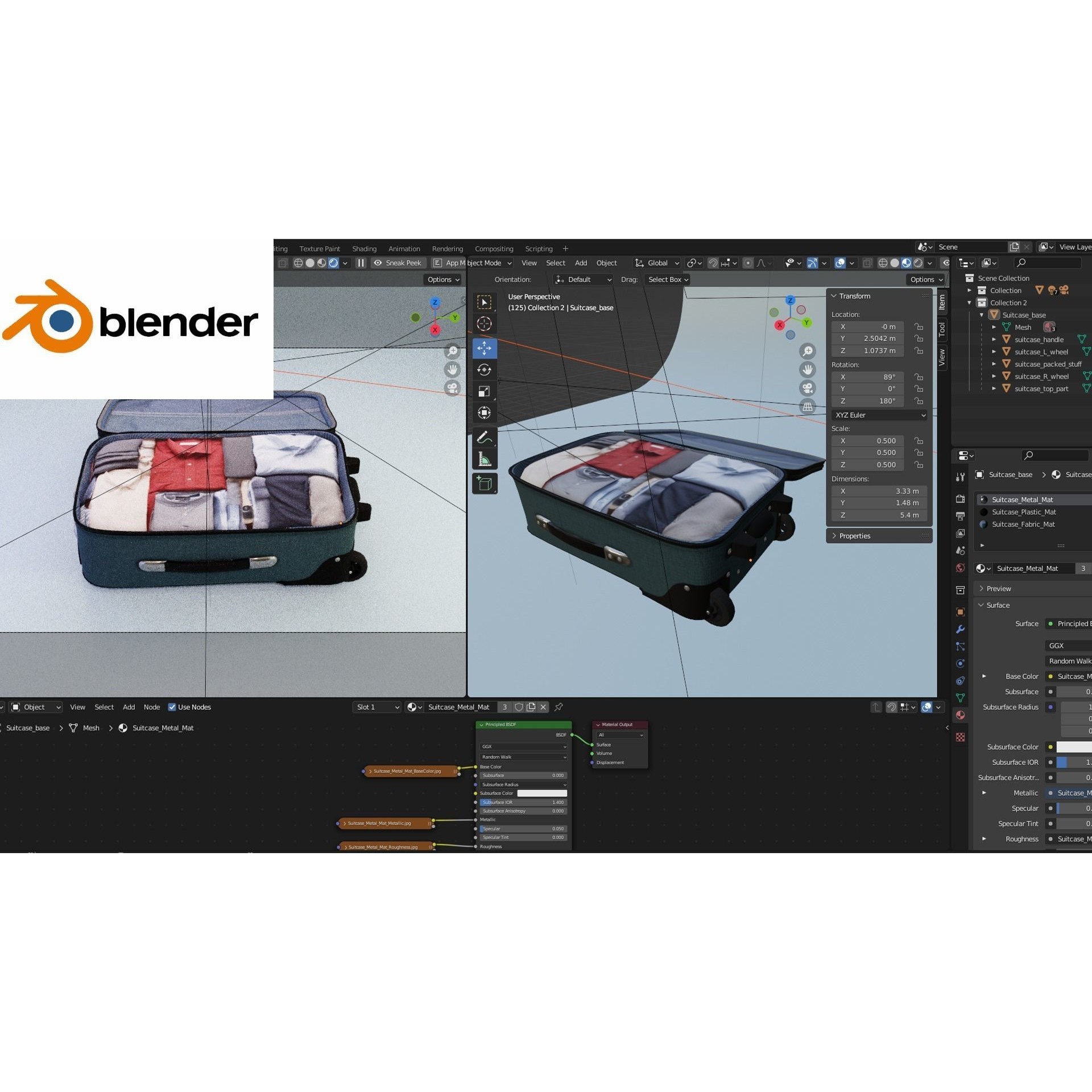 Suitcase - Low-Poly Game-Ready 3D Model - View 9