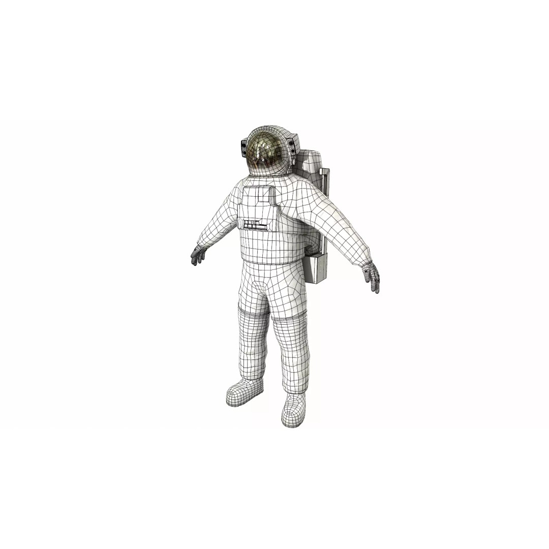 Generic Astronaut 3D Model – Low Poly Game Asset, PBR, FBX, OBJ