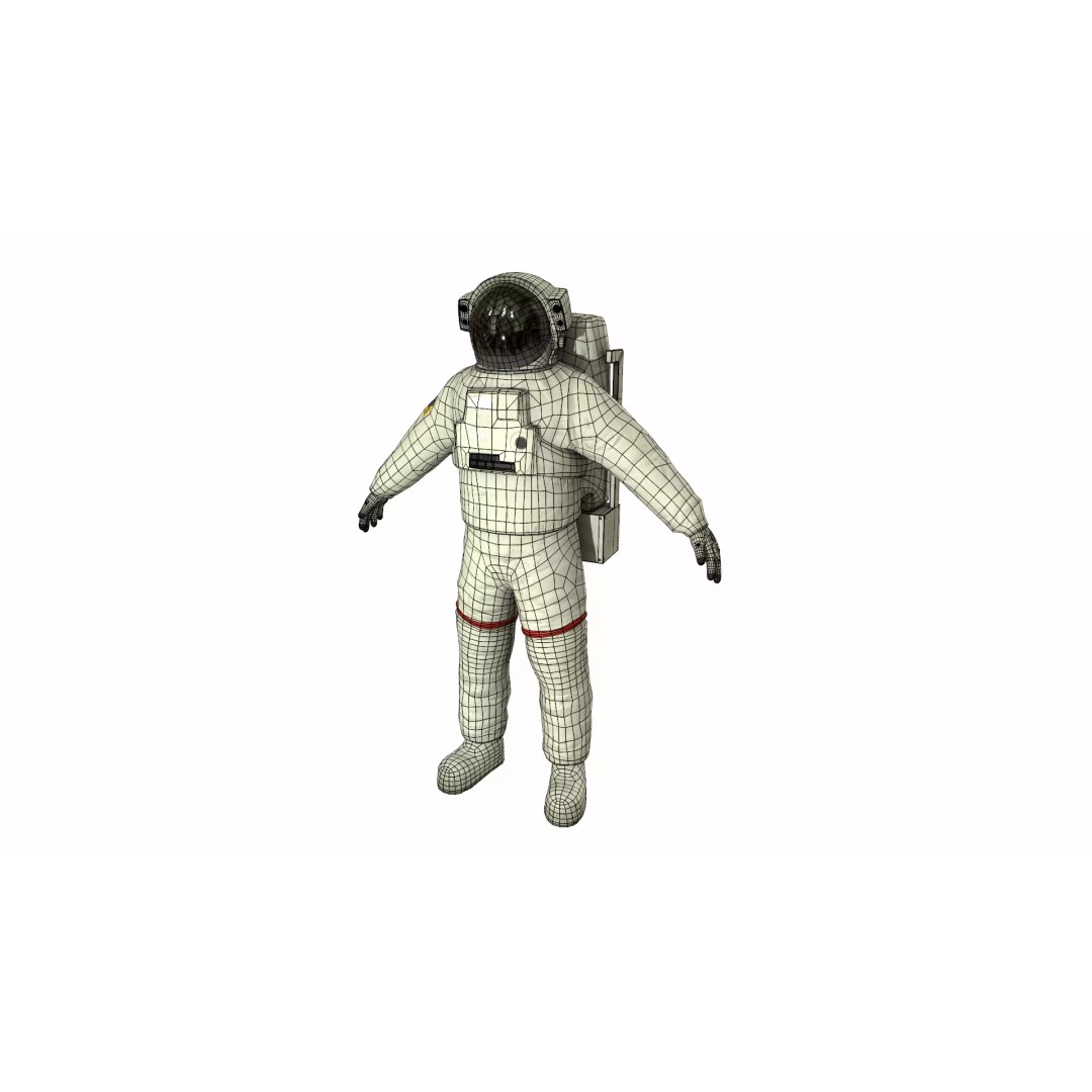 Generic Astronaut 3D Model – Low Poly Game Asset, PBR, FBX, OBJ - View 25