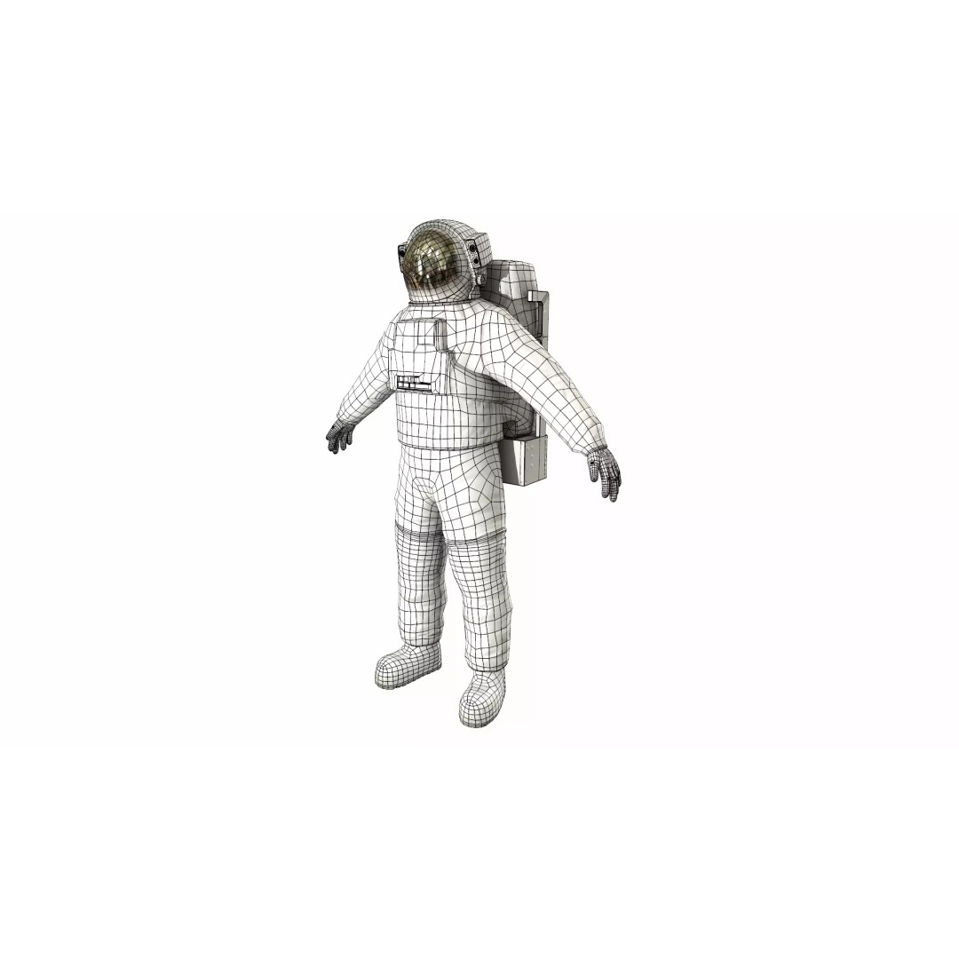 Generic Astronaut 3D Model – Low Poly Game Asset, PBR, FBX, OBJ - View 30