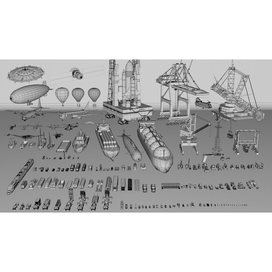 150 Vehicles 3D Model – Game Ready Mega Pack, FBX, OBJ, Blender - View 3