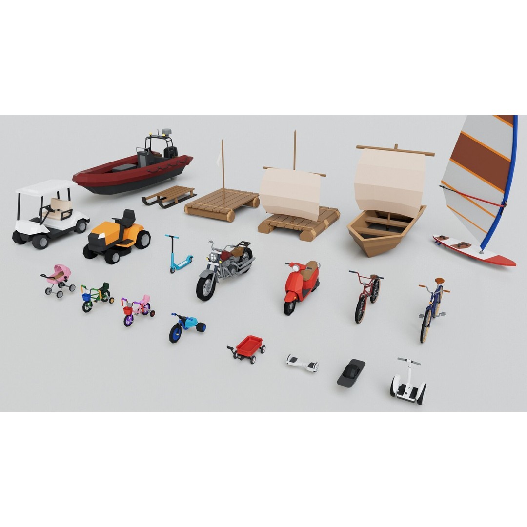 150 Vehicles 3D Model – Game Ready Mega Pack, FBX, OBJ, Blender - View 52