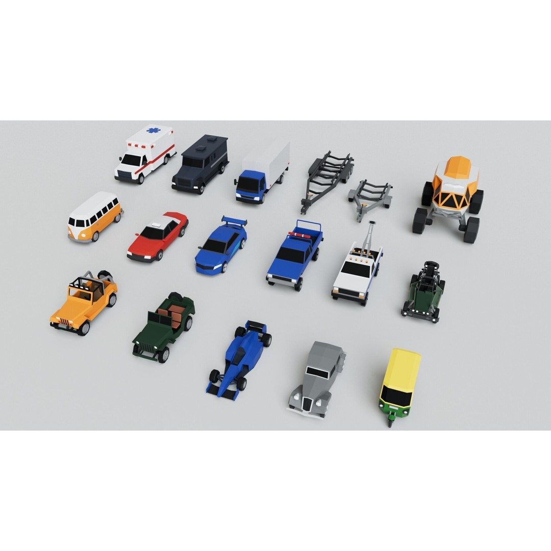 150 Vehicles 3D Model – Game Ready Mega Pack, FBX, OBJ, Blender - View 54