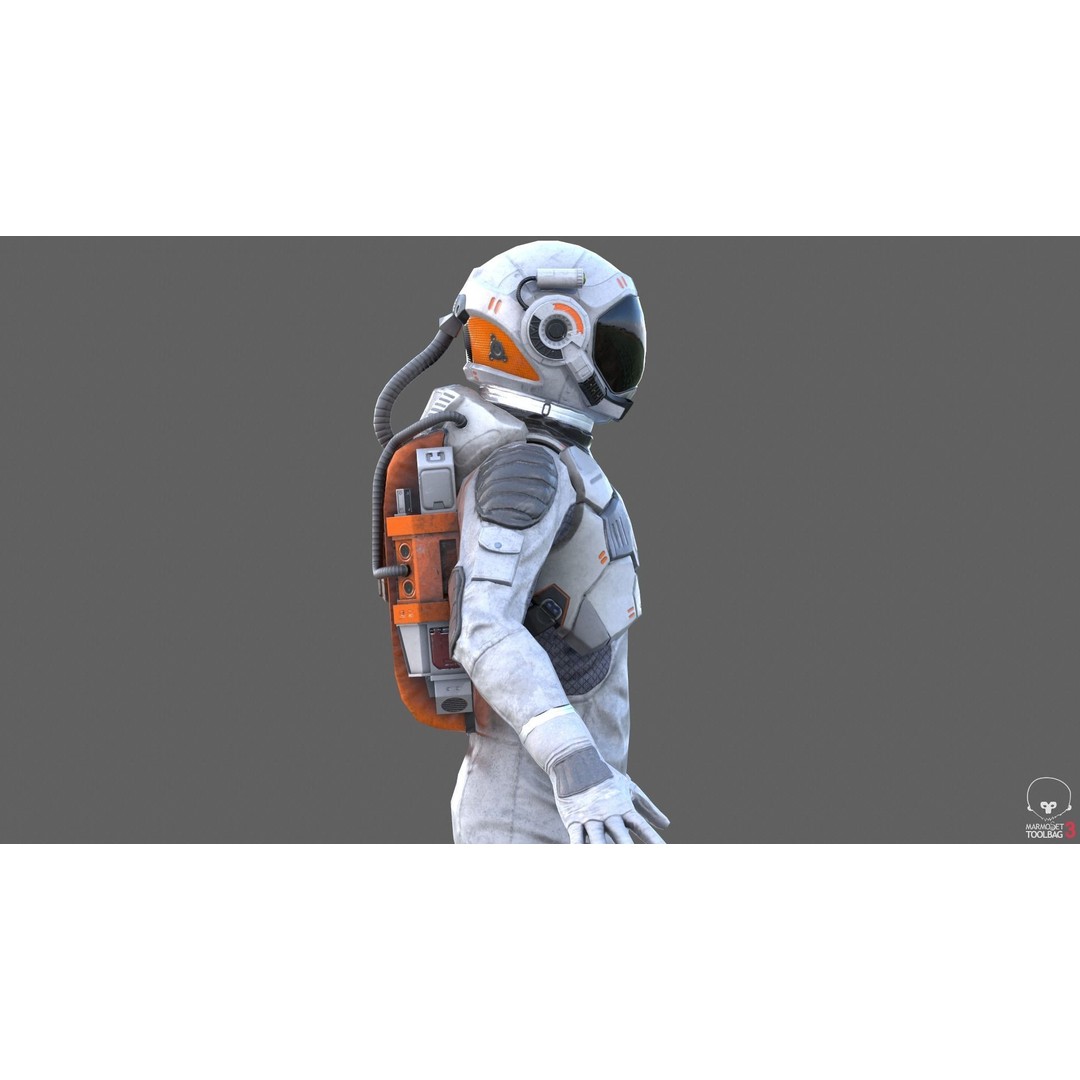 MX00 Male Space Suit 3D Model – Low Poly Game Ready, FBX, Rigged - View 10