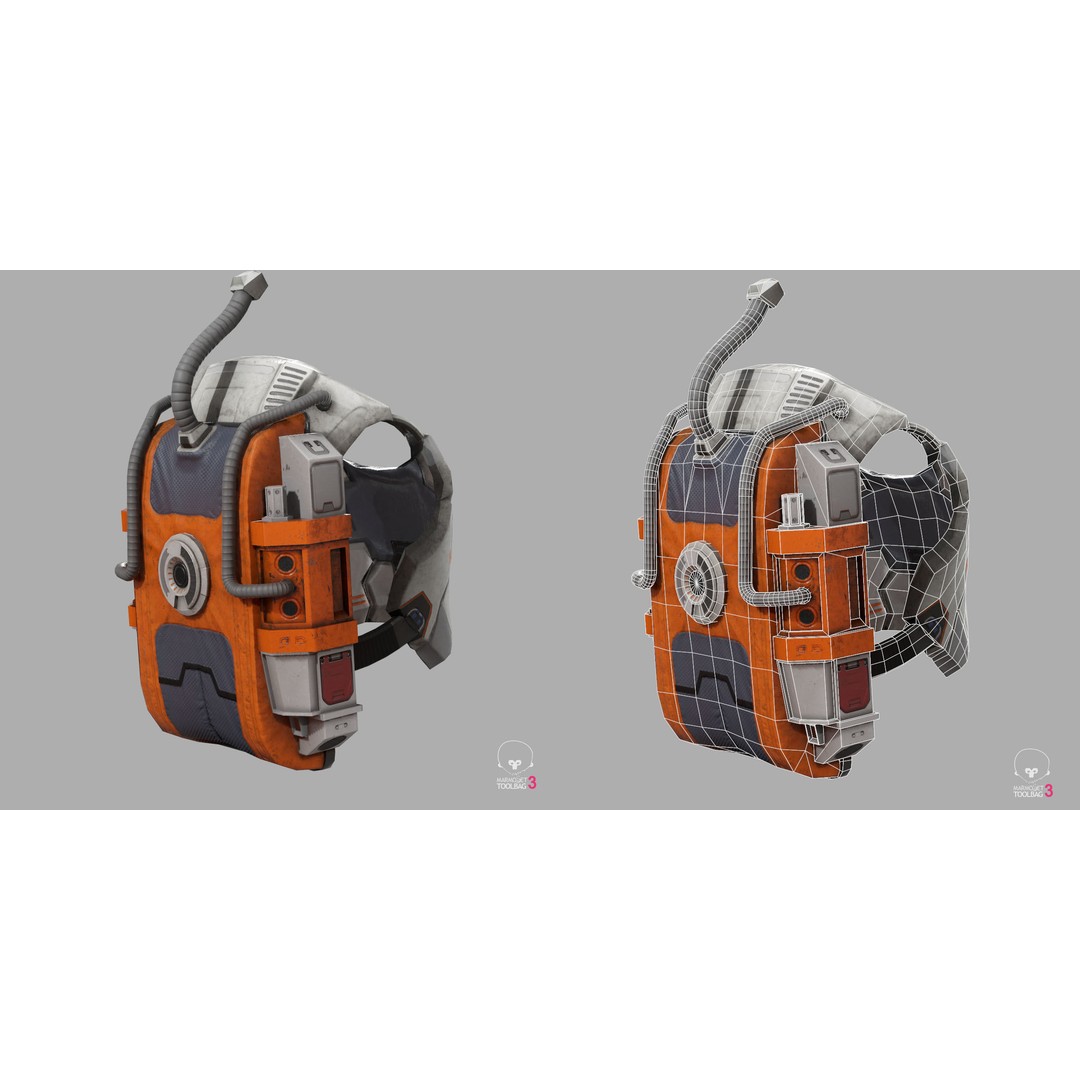 MX00 Male Space Suit 3D Model – Low Poly Game Ready, FBX, Rigged - View 13