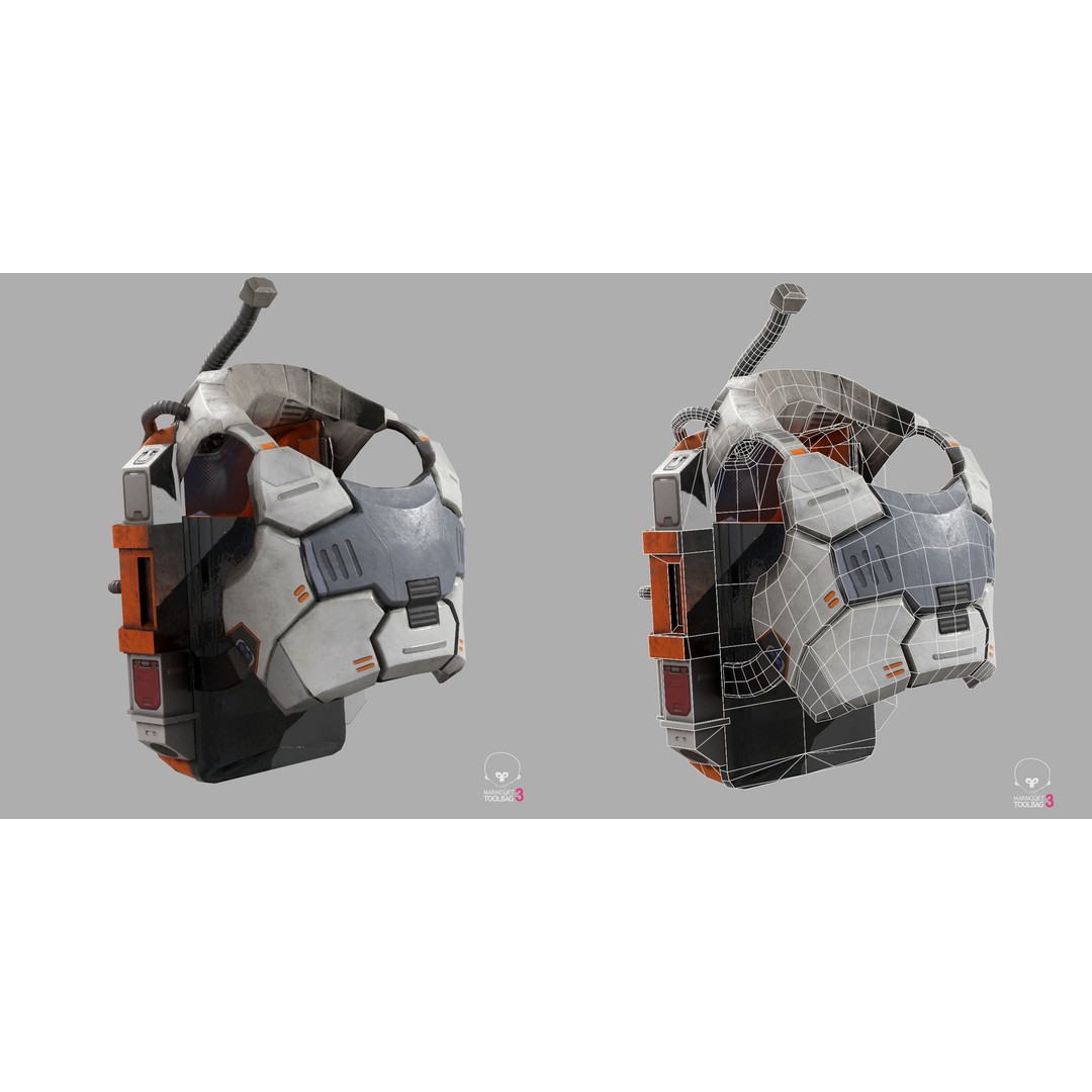 MX00 Male Space Suit 3D Model – Low Poly Game Ready, FBX, Rigged - View 14
