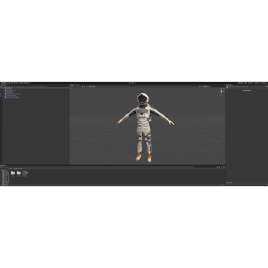 MX00 Male Space Suit 3D Model – Low Poly Game Ready, FBX, Rigged - View 15