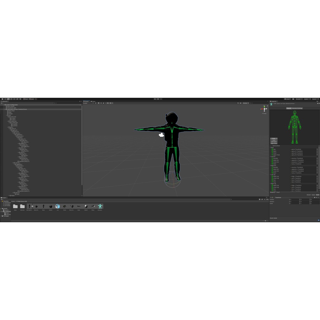 MX00 Male Space Suit 3D Model – Low Poly Game Ready, FBX, Rigged - View 16