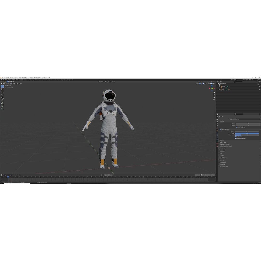 MX00 Male Space Suit 3D Model – Low Poly Game Ready, FBX, Rigged - View 19