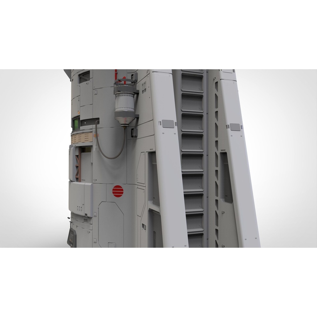 Sci-Fi Observation Post 3D Model – Detailed Exterior Design, FBX - View 11