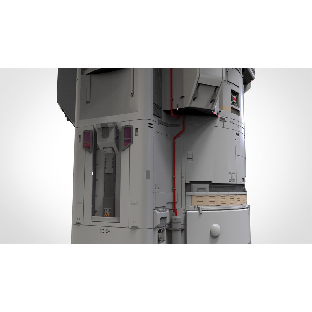 Sci-Fi Observation Post 3D Model – Detailed Exterior Design, FBX - View 14