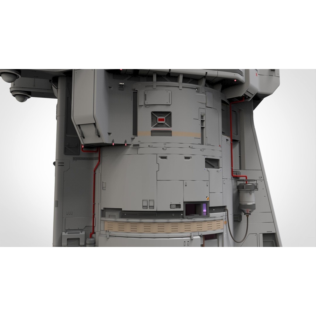 Sci-Fi Observation Post 3D Model – Detailed Exterior Design, FBX - View 15