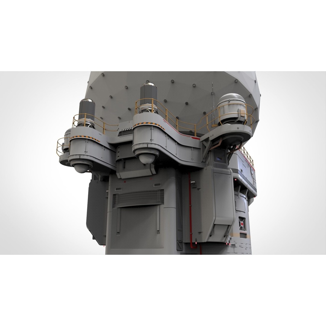 Sci-Fi Observation Post 3D Model – Detailed Exterior Design, FBX - View 20