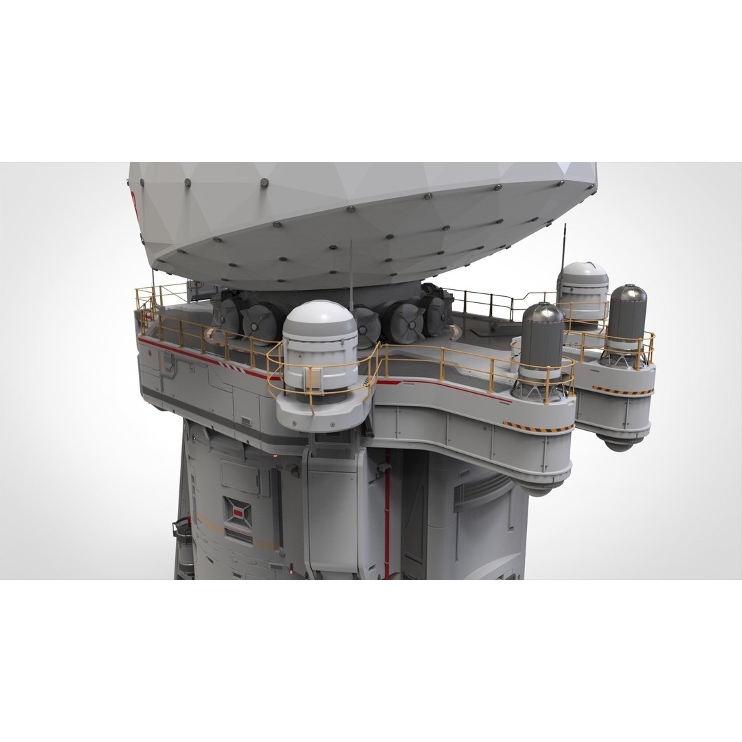Sci-Fi Observation Post 3D Model – Detailed Exterior Design, FBX - View 21