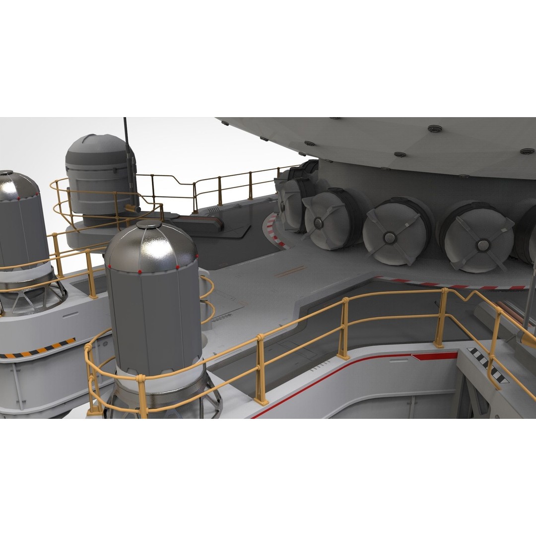 Sci-Fi Observation Post 3D Model – Detailed Exterior Design, FBX - View 26