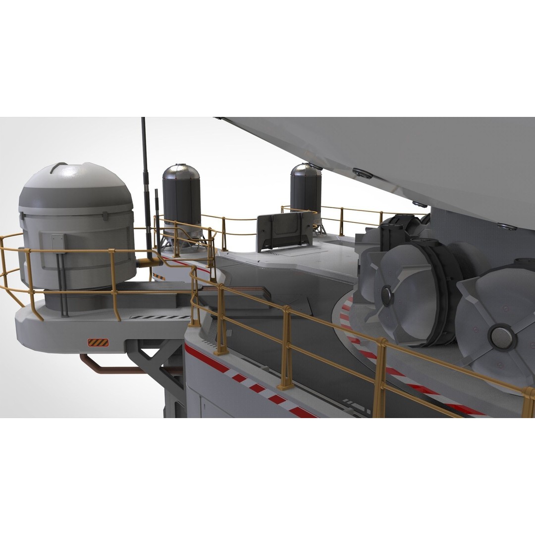Sci-Fi Observation Post 3D Model – Detailed Exterior Design, FBX - View 27