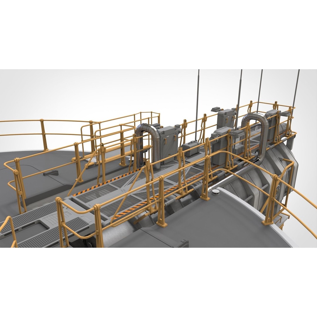 Sci-Fi Observation Post 3D Model – Detailed Exterior Design, FBX - View 32