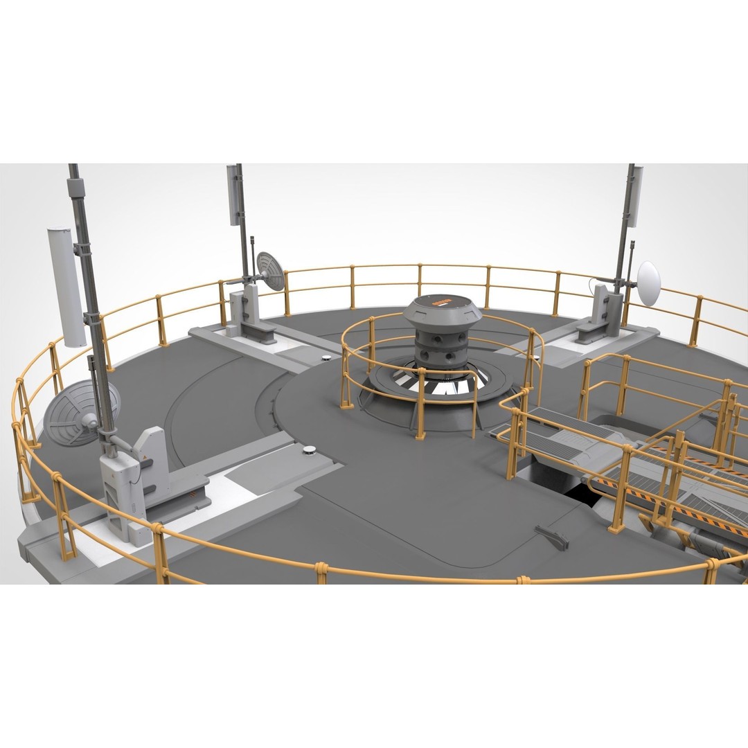 Sci-Fi Observation Post 3D Model – Detailed Exterior Design, FBX - View 33