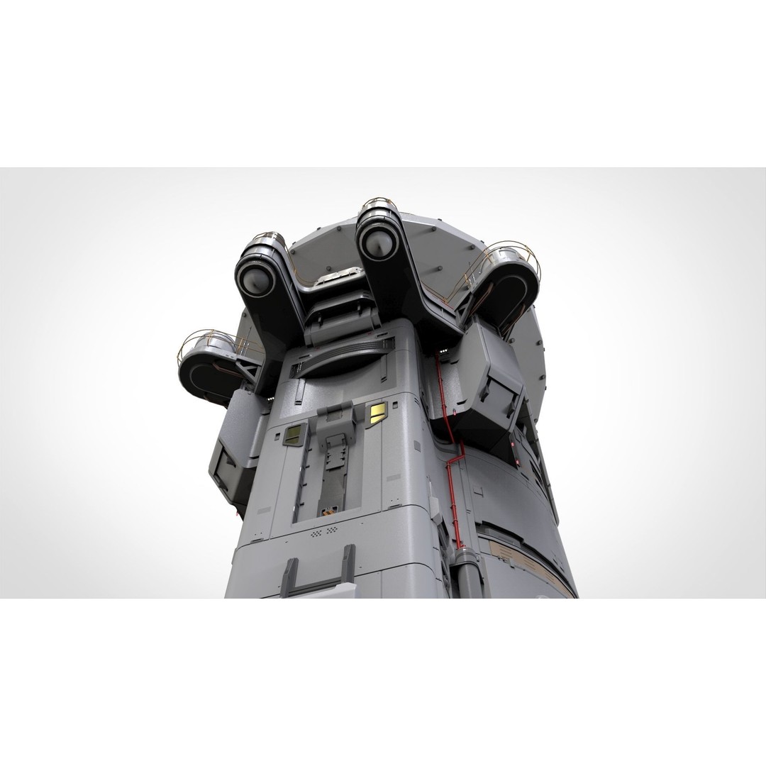 Sci-Fi Observation Post 3D Model – Detailed Exterior Design, FBX - View 35
