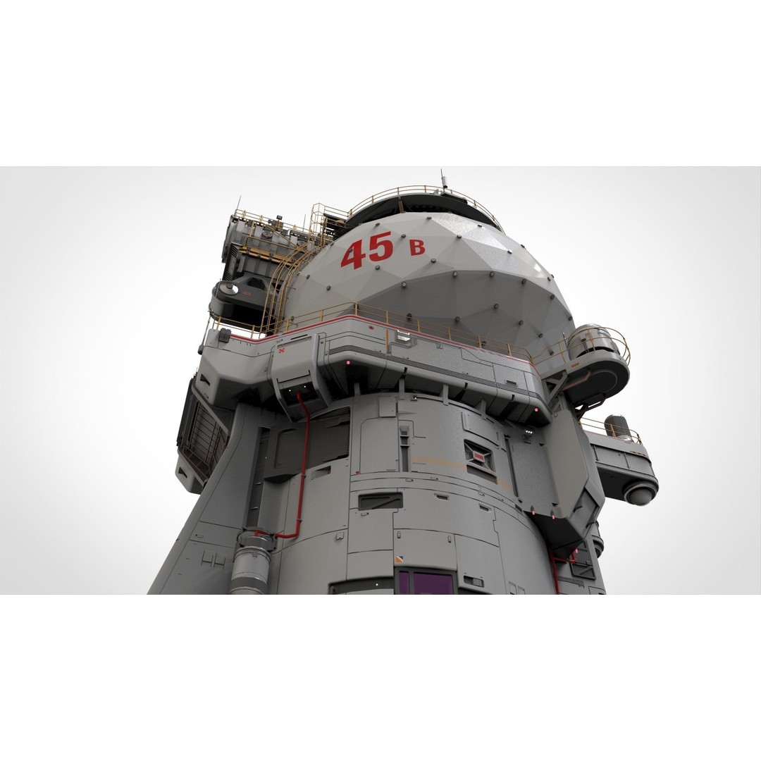Sci-Fi Observation Post 3D Model – Detailed Exterior Design, FBX - View 36