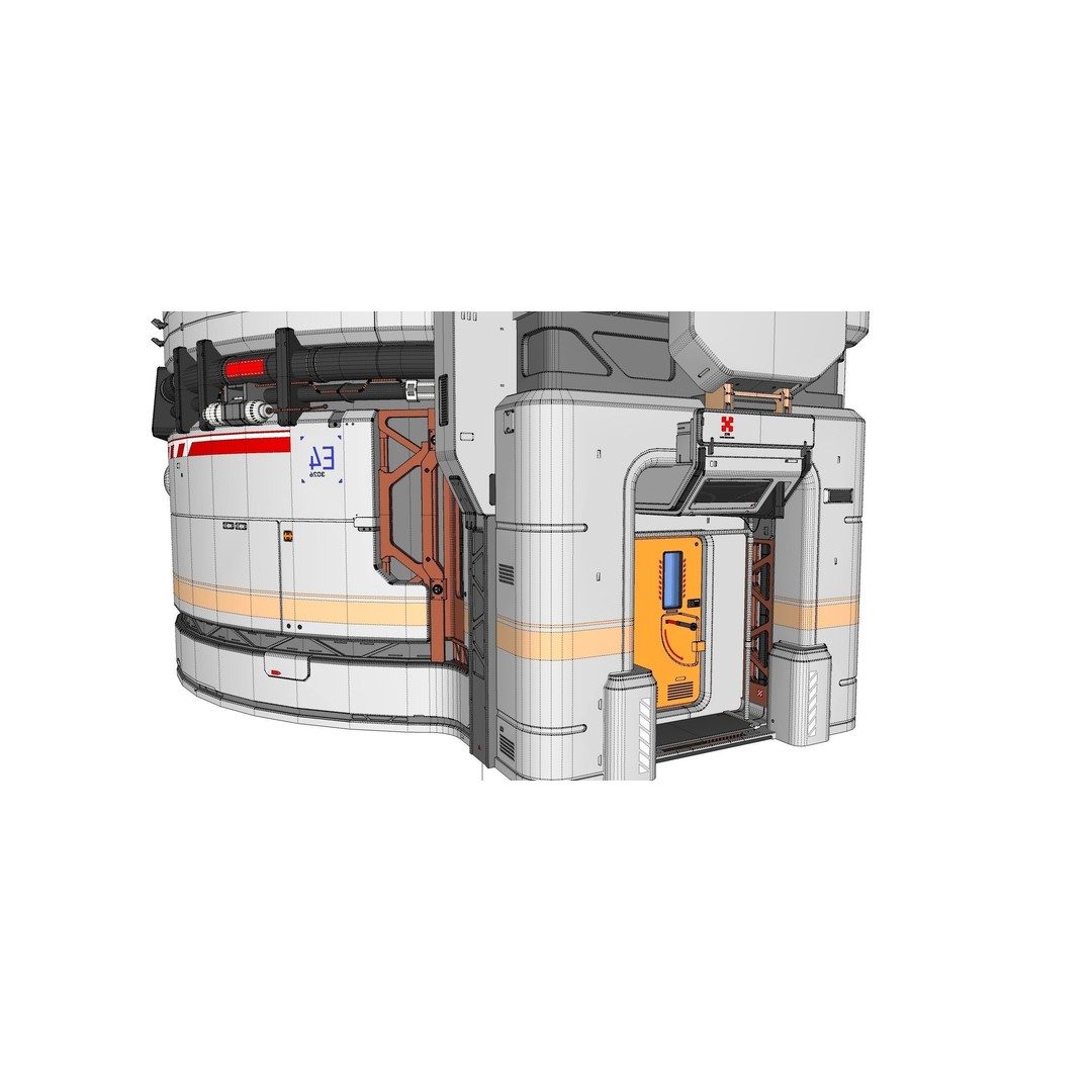Sci-Fi Observation Post 3D Model – Detailed Exterior Design, FBX - View 46