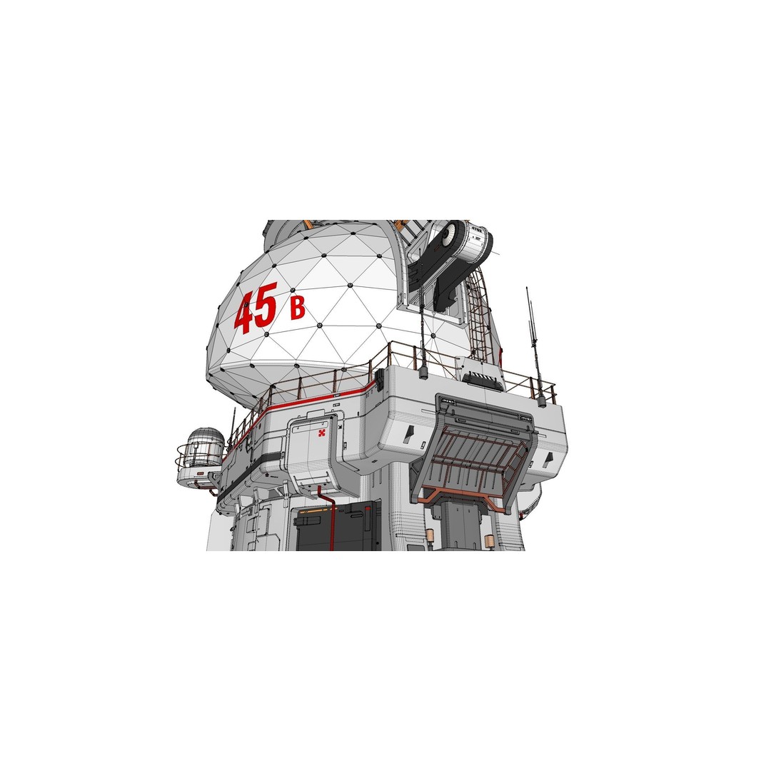 Sci-Fi Observation Post 3D Model – Detailed Exterior Design, FBX - View 49
