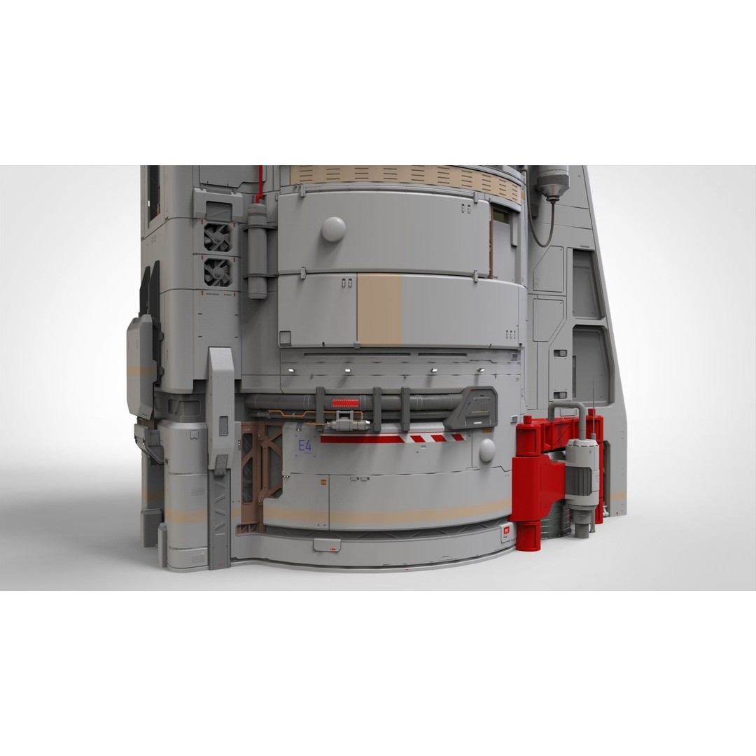Sci-Fi Observation Post 3D Model – Detailed Exterior Design, FBX - View 6